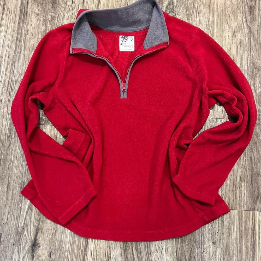 Old Navy Red Fleece Pullover
